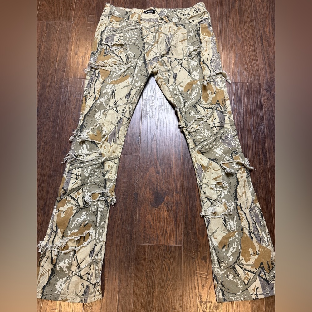 NOVAMEN Men's Camouflage Distressed Pants